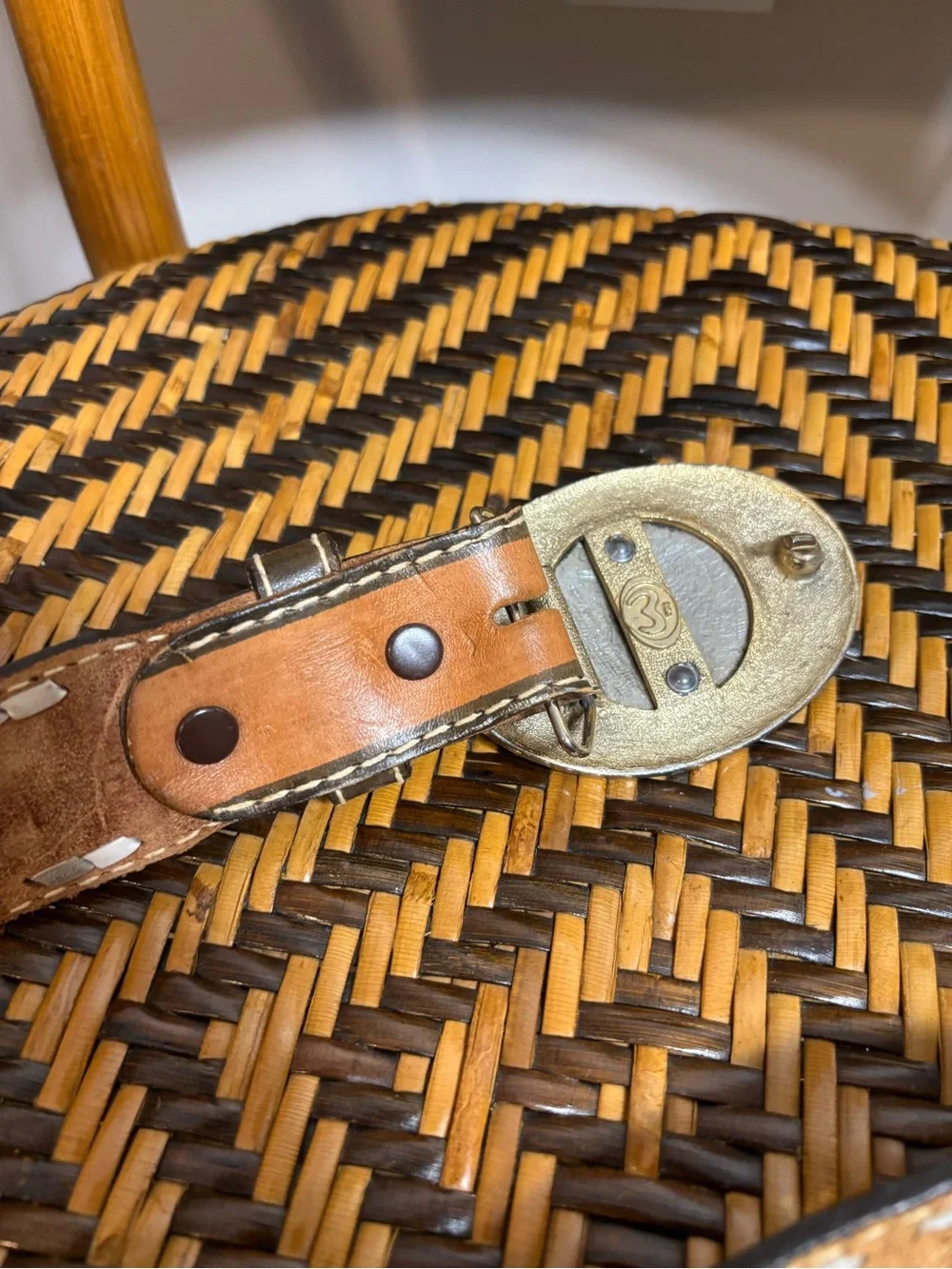 Wright Western Tooled Belt Cowboy Buckle 36”